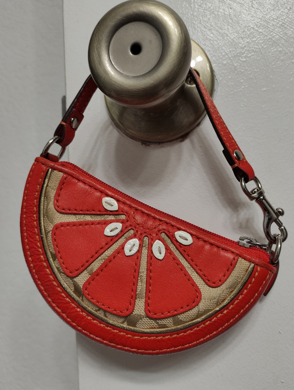 Vintage Y2K Coach F60659 Orange Coin Purse - Picture 5 of 14